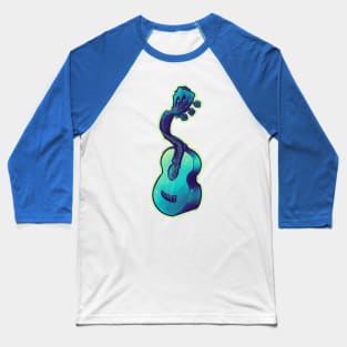 aqua blue acoustic guitar twisting Baseball T-Shirt